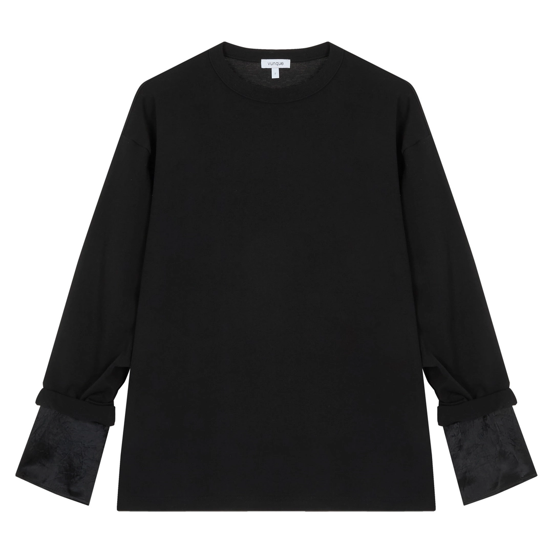 분크 En Haut Layered T-shirt (앙오 레이어드 티셔츠) Black 상품 이미지 1