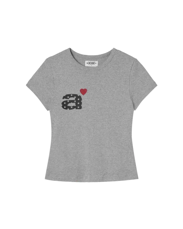 DOT SMALL LETTER TEE [MELANGE GREY]