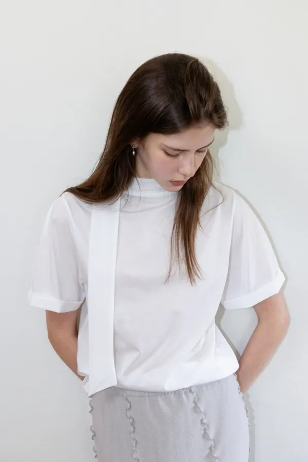 [2nd] Tie Blouse Tee_Ivory
