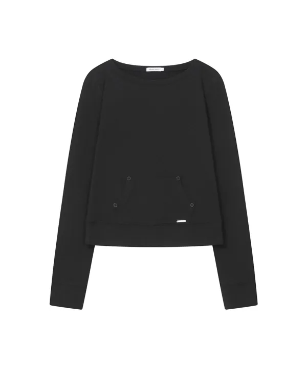 [레이 PICK] Button pocket long sleeve BLACK