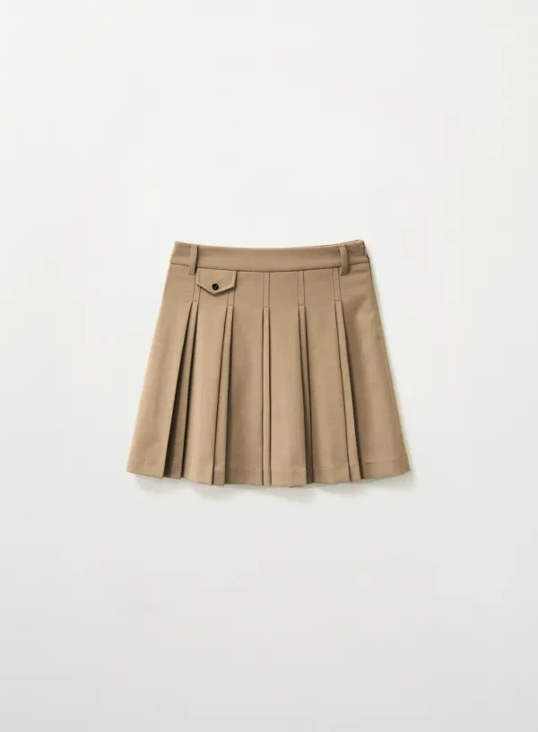 [신예은 Pick] (W) Pleated Mini Skirt - Beige