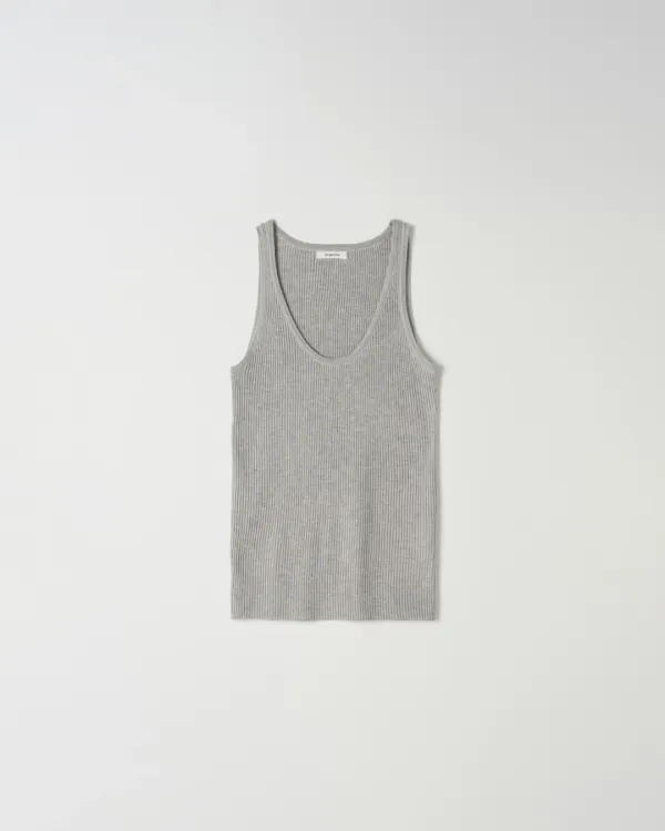 Ribbed Sleeveless [GREY]