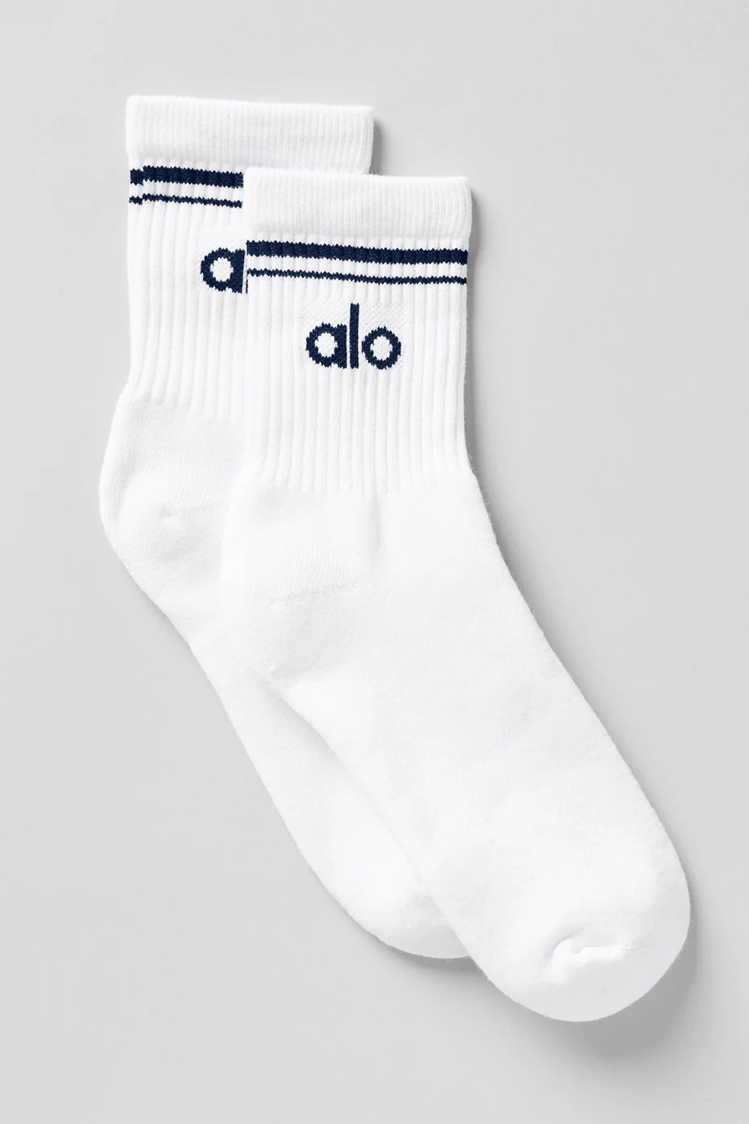 알로요가 Unisex Half-Crew Throwback Sock - White/Navy 상품 이미지 1