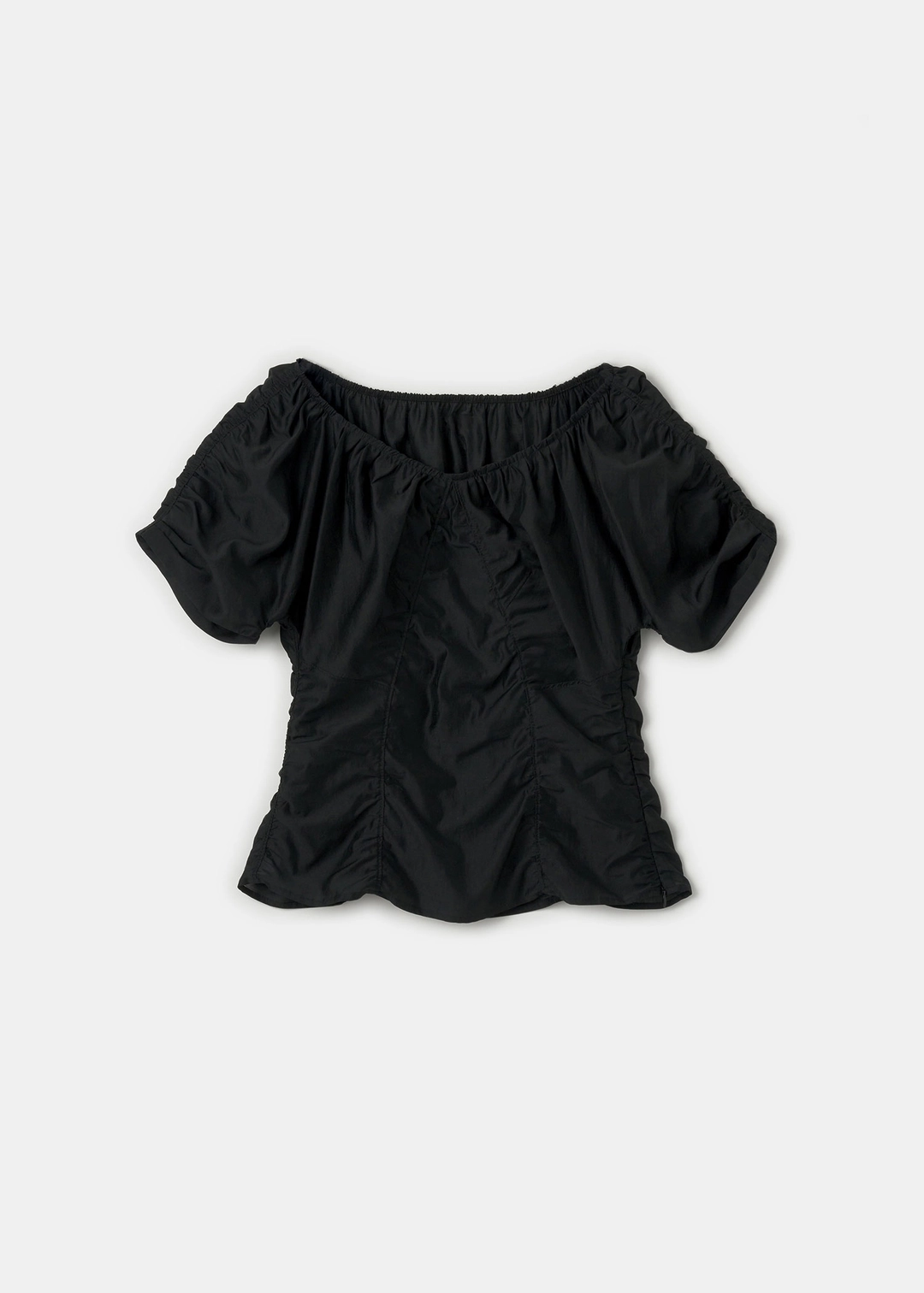 더라이 Silky Shirring Blouse(Black) 상품 이미지 3
