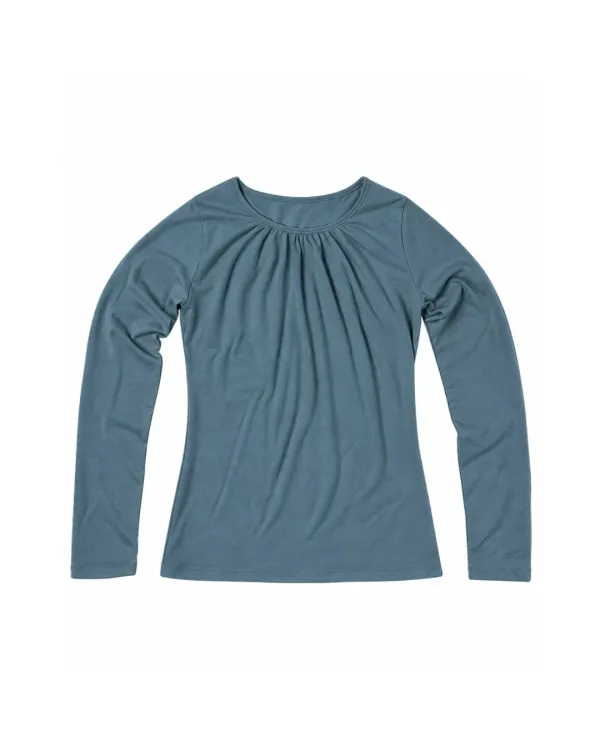 Shirring Modal Tee_Deep Blue