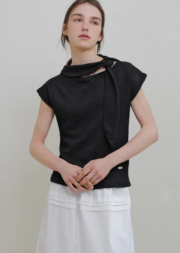 Rachel scarf blouse (black)
