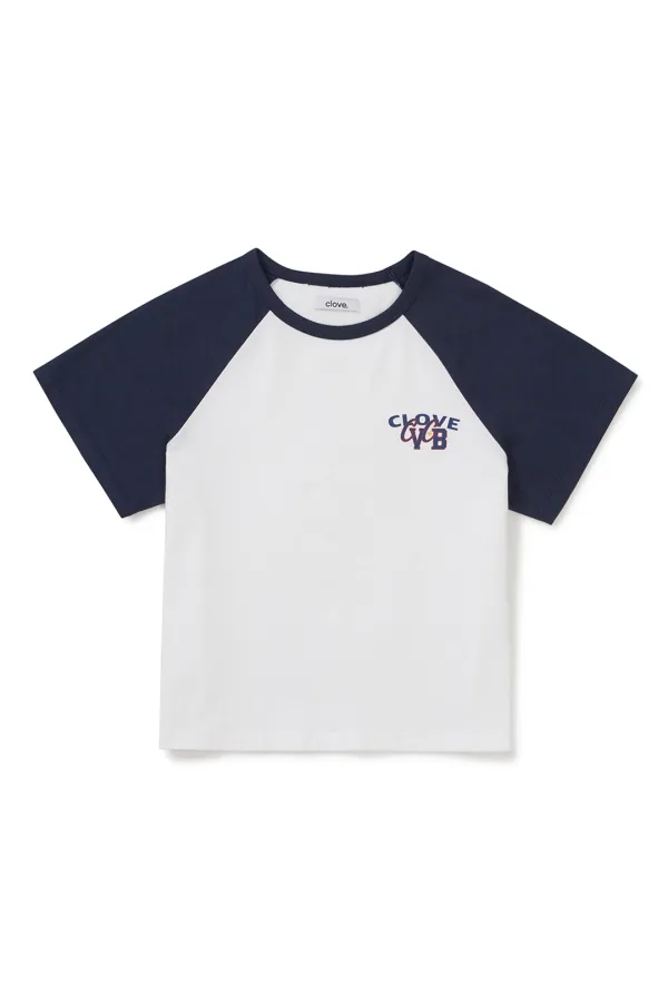 [26SM clove] Raglan Logo Graphic T-Shirt (White)