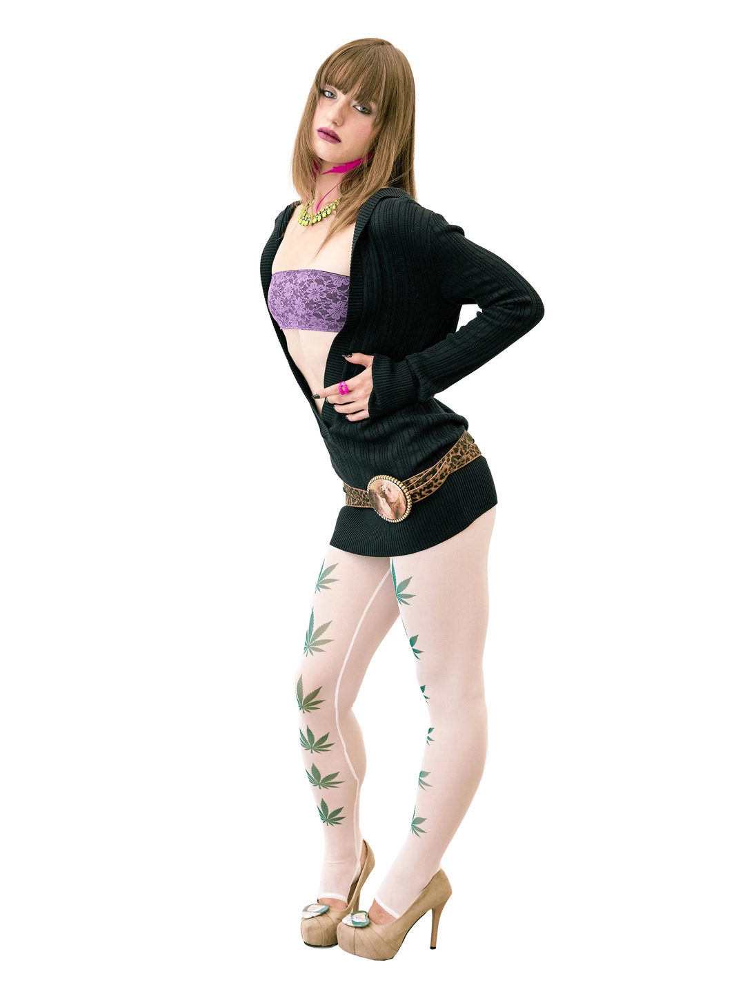 스컬프터 Deep V Cut Hooded Sweater Black 상품 이미지 2