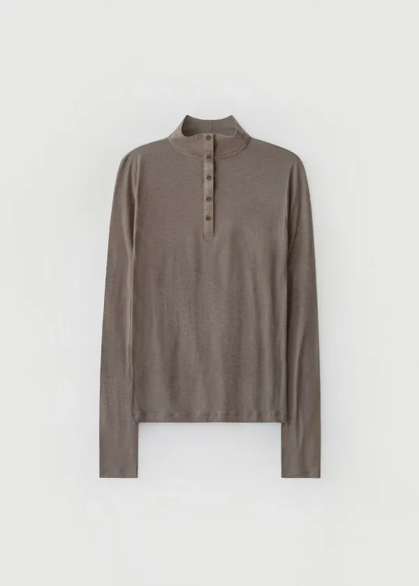 Port henry neck tee (cocoa brown)