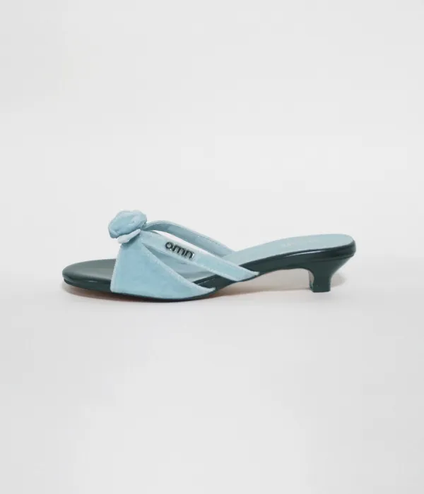 omn Rose Velvet Mule [Low ver.]  _Light blue