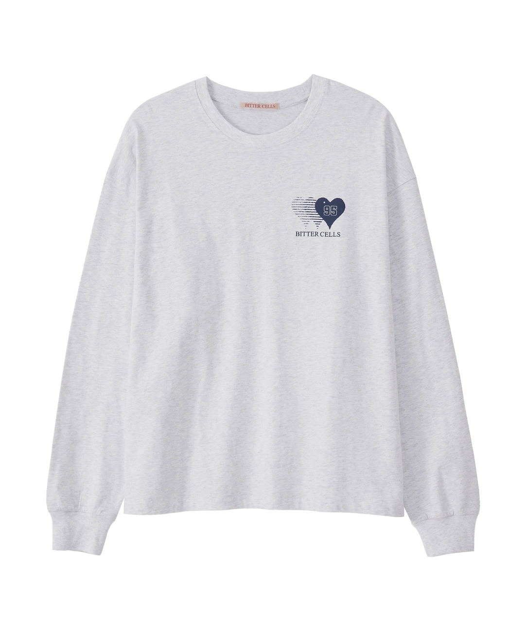 비터셀즈 Sporty Heart Long Sleeve-Light Grey 상품 이미지 1
