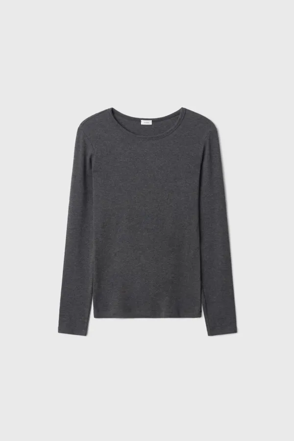 Soft Jersey Long Sleeve Tee (Dark Gray)