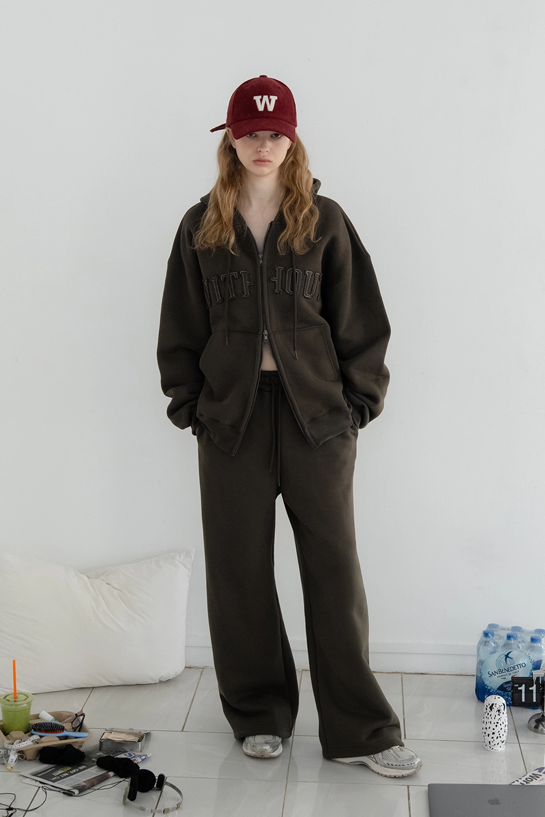 위드아웃썸머 Solid sweat pants_khaki brown 상품 이미지 2