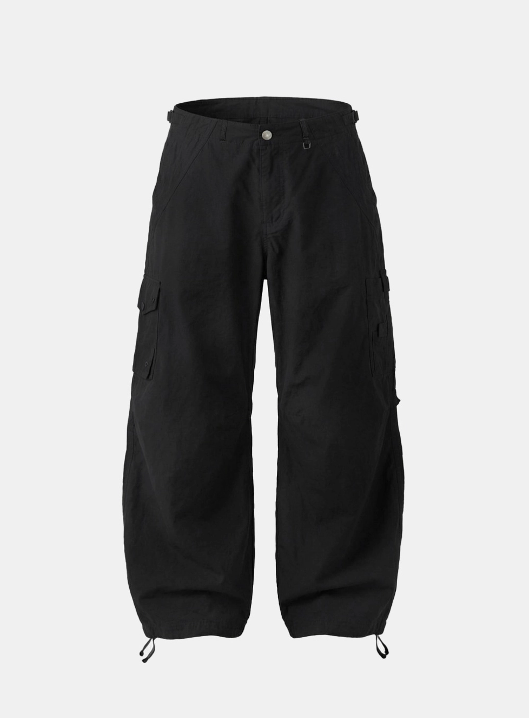 배드블러드 [w-pts26-080] Contour Curved Fit Cargo Pants - Black 상품 이미지 1