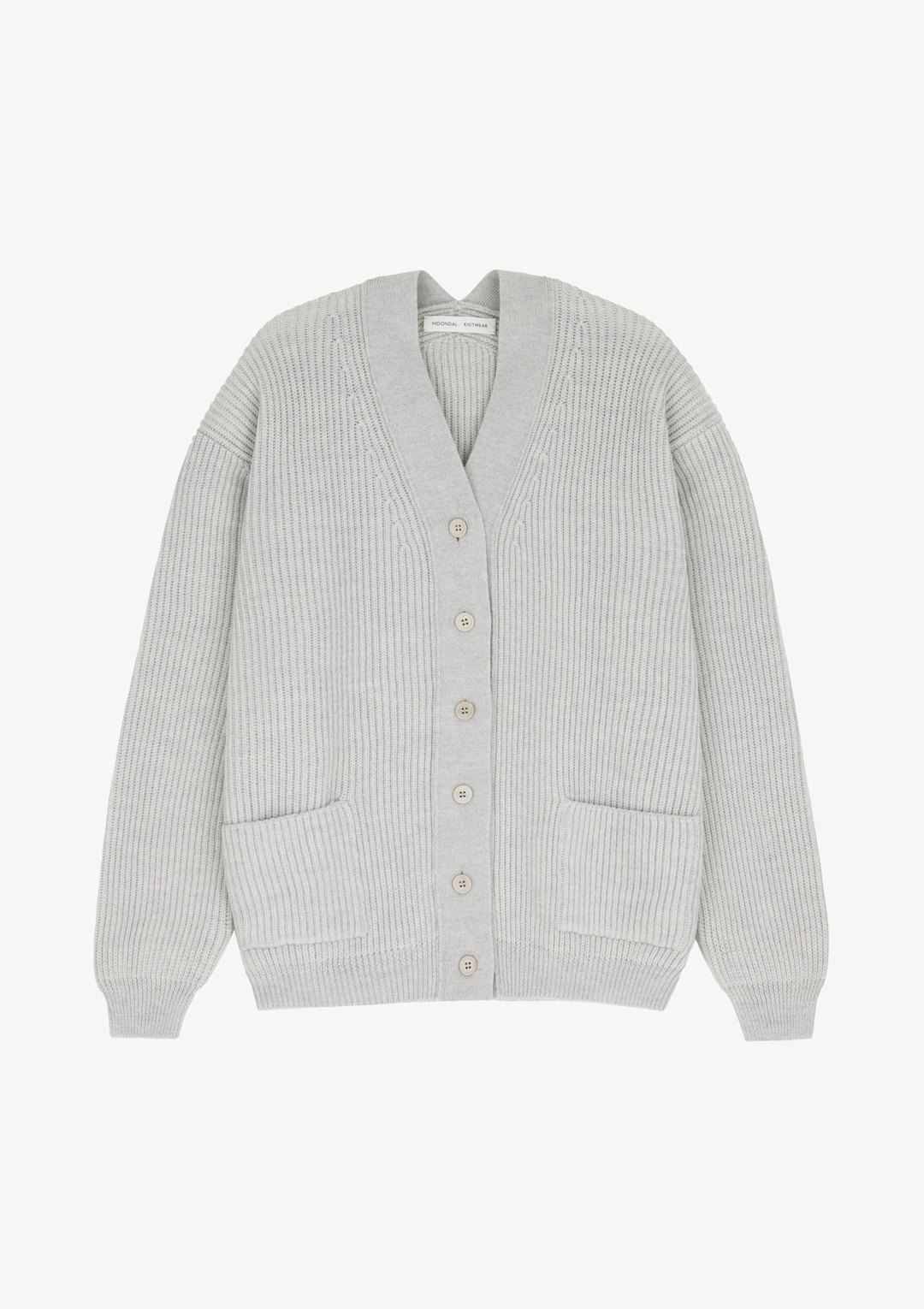 문달 Pauline Ribbed Cardigan in Melange Gray 상품 이미지 1