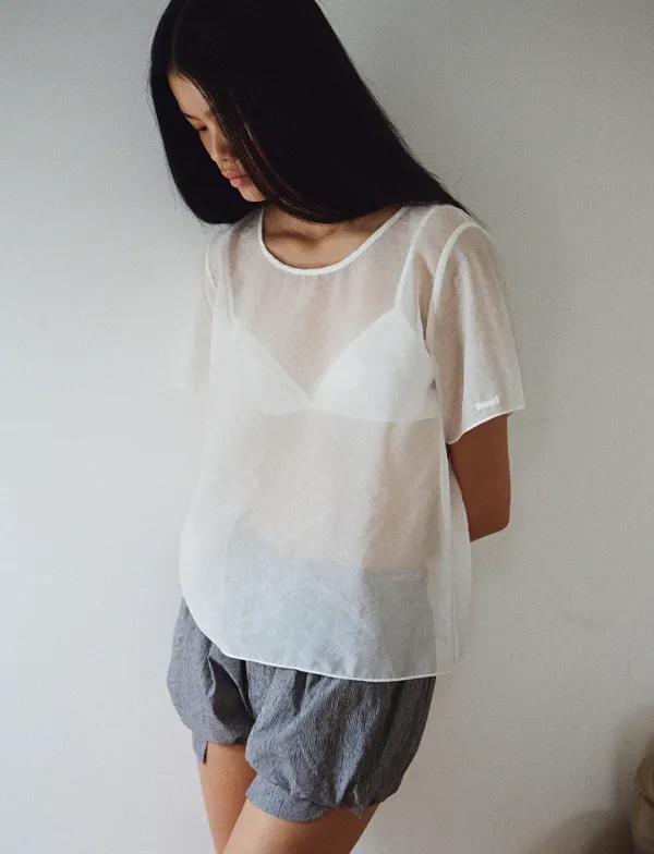 sheer top - ivory