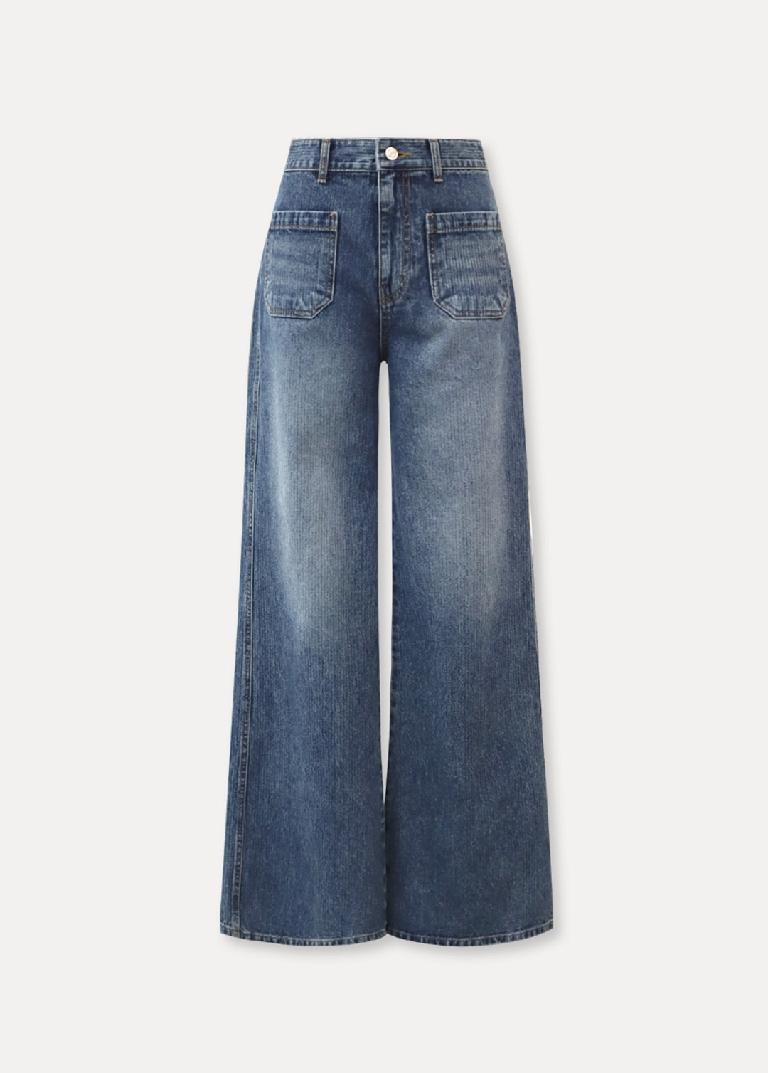 칙스라벨 CHIXLABEL H 루이즈 포켓 코듀로이 데님 - Mid Blue 상품 이미지 2