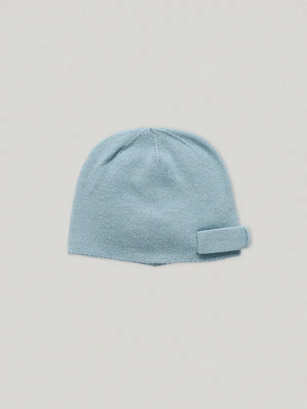Yana Bow Knit Hat Soft Blue