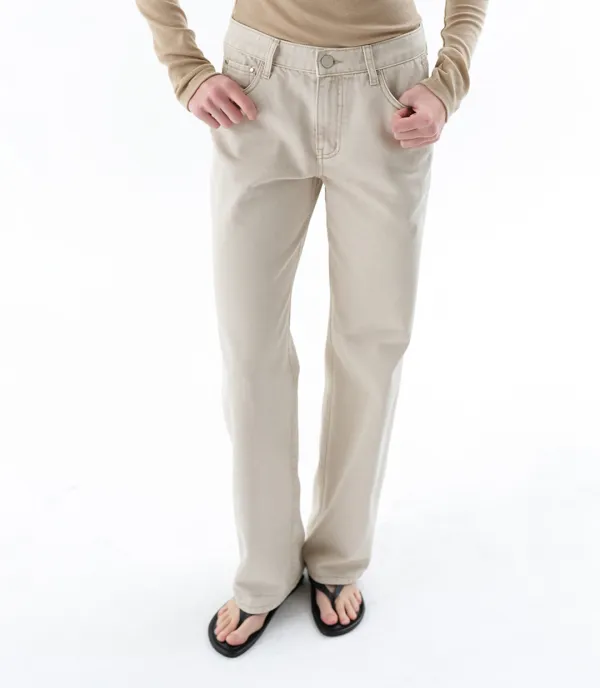 BEIGE DYED CONE DENIM