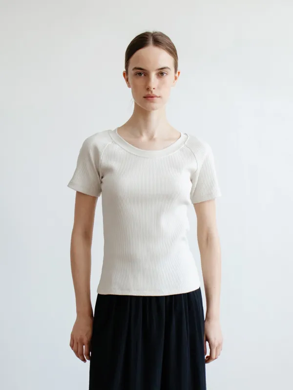 TIR U-NECK RIBBED TOP_I-BEIGE