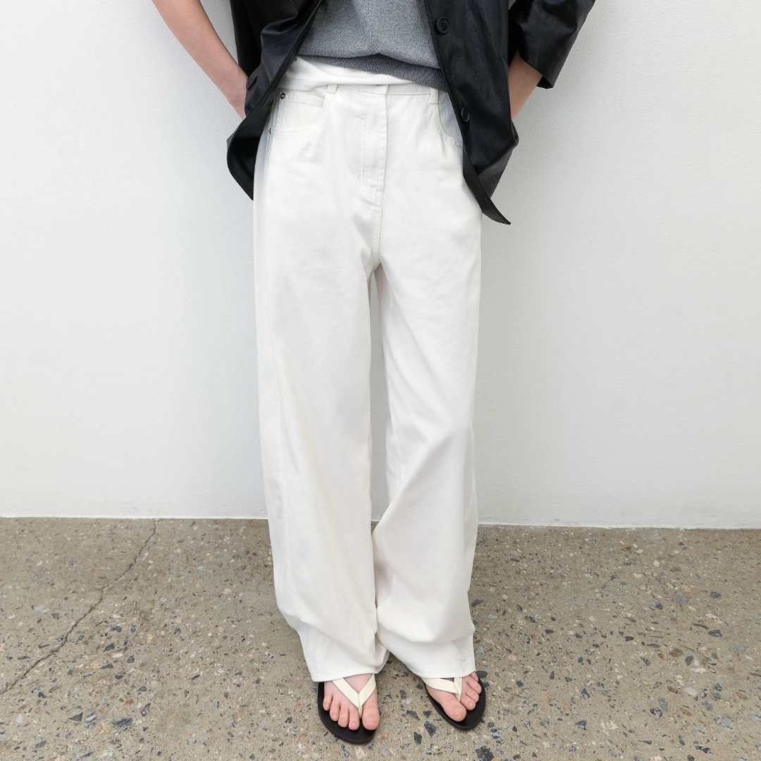 아뜰리에 나인 (PT-5741)WASHING CURVED COLOR DENIM PANTS 상품 이미지 1