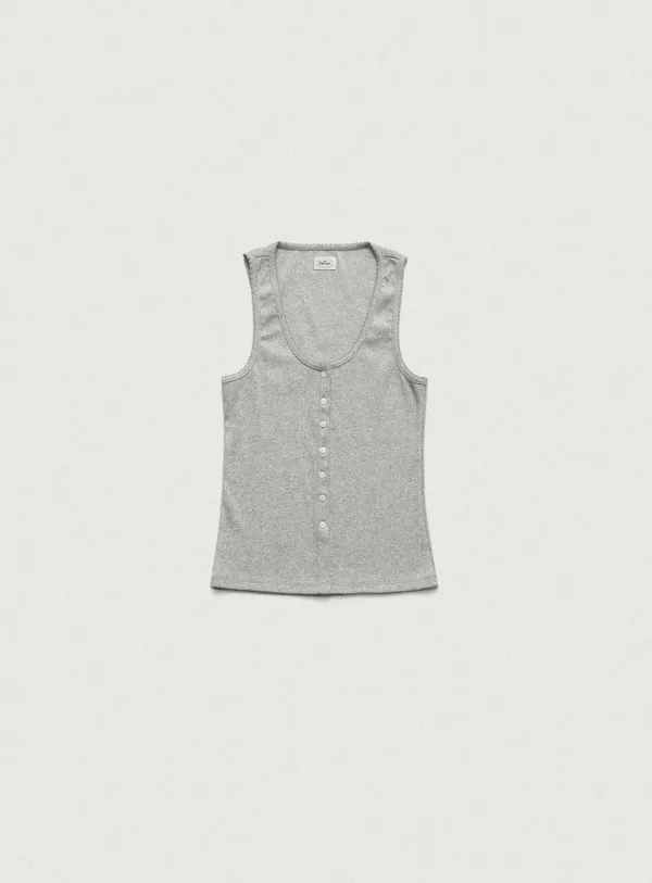 Clara Button Layer Tank Top_Light Grey [6월 초 순차 배송]