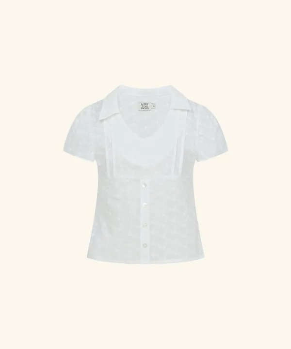 Beckia V-neck Collar Blouse ( White )