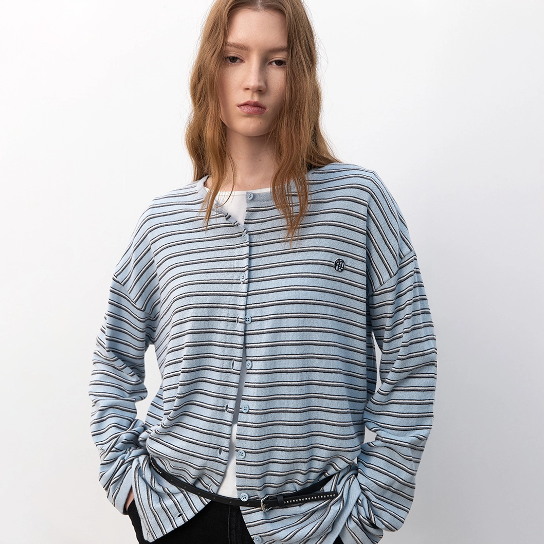 아뜰리에 나인 (CD-2249)MULTI STRIPE OVERFIT CARDIGAN 상품 이미지 1
