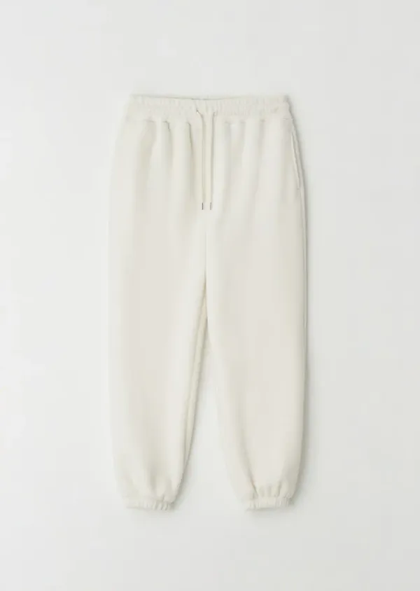 fleece jogger pants-ivory