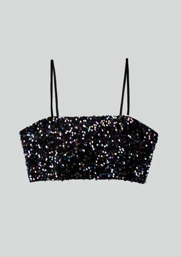 Mused Holiday Sparkle Bra-top - Black