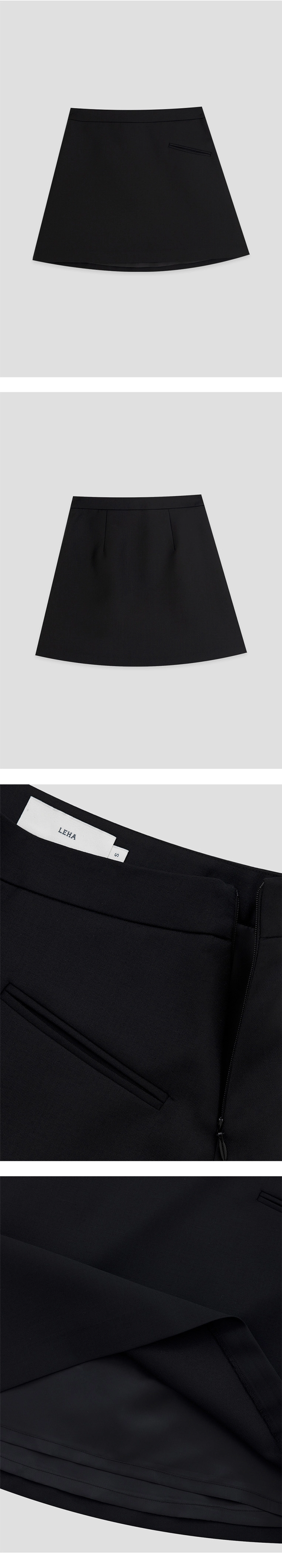 레하 MATIS BLACK WOOL SKIRT 상품 이미지 2