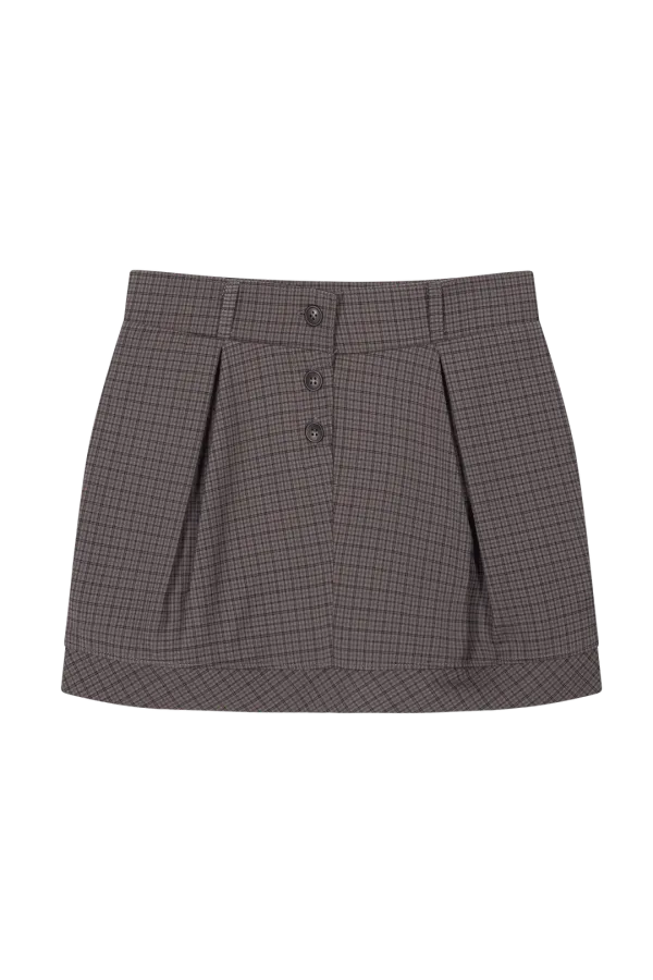 Pumpkin check skirt
