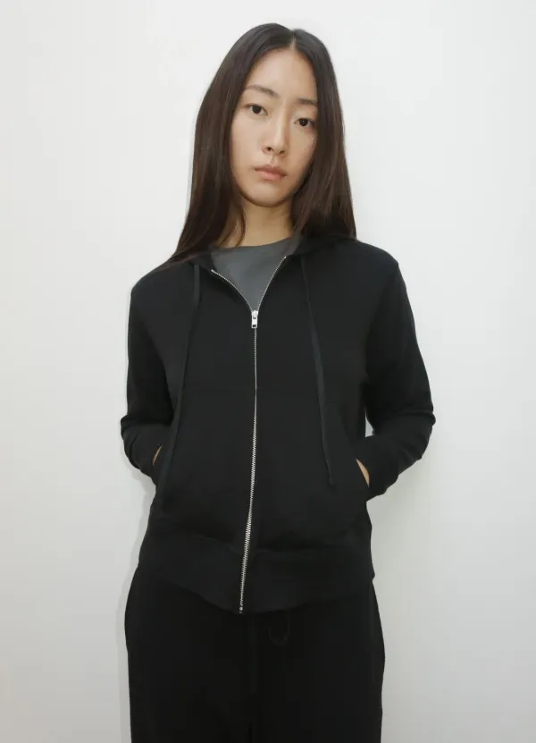 Classic Zip-Up Hoodie / Black