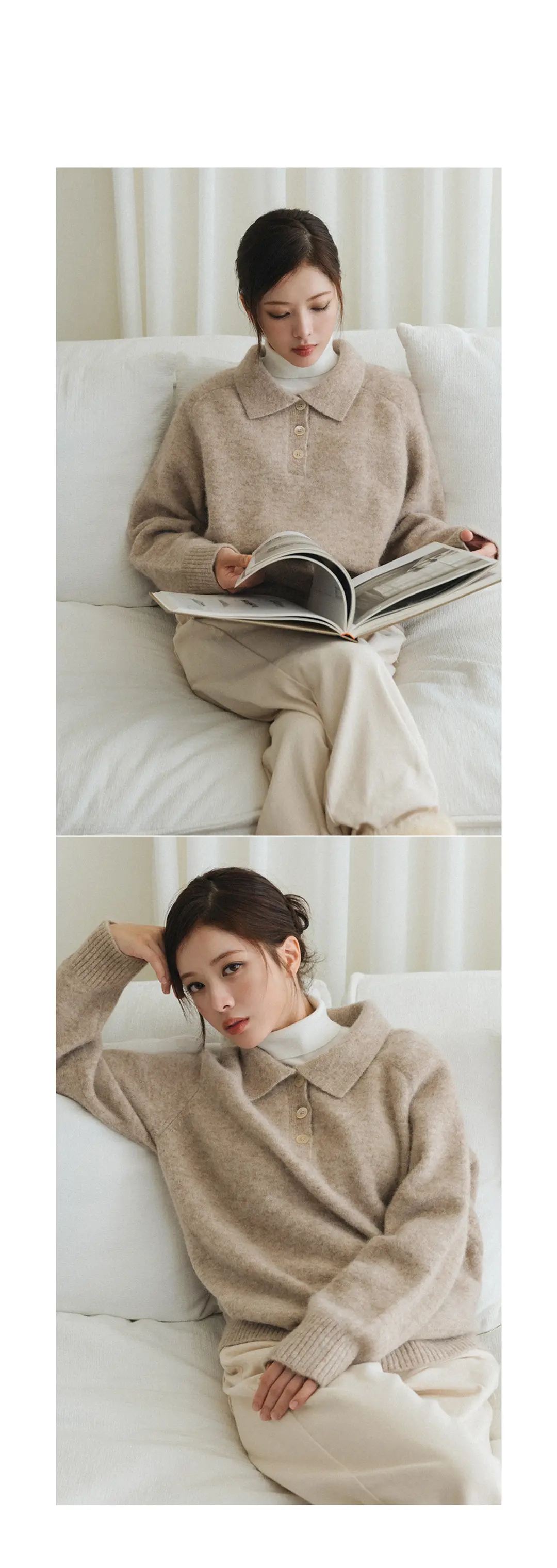 시야쥬 SIJN6083 기모 가먼트 다잉 슬로우 데님_Cream 상품 이미지 2