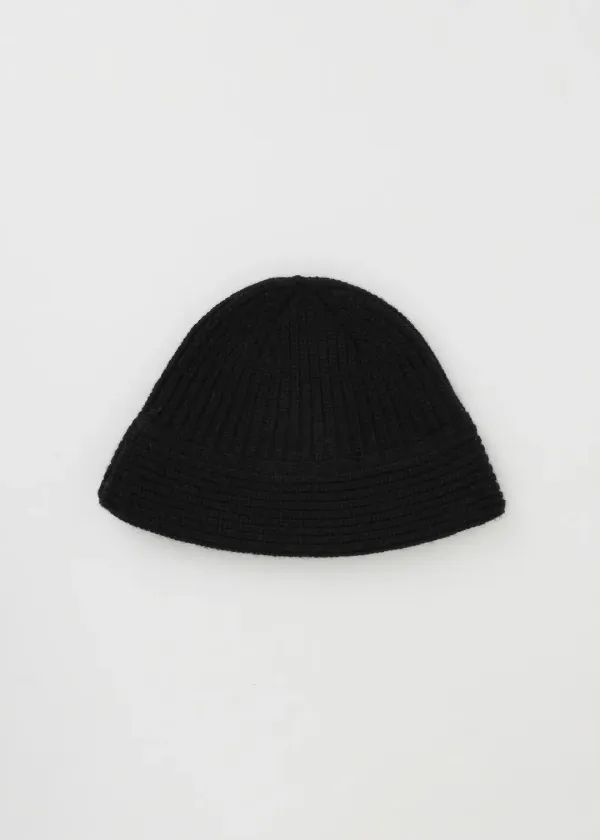 Round Knit Bucket Hat(Black)