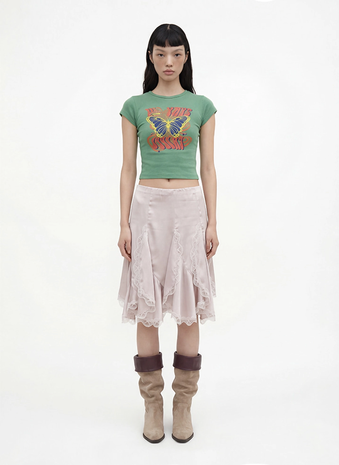 루루서울 HOLY SATIN SKIRT (PINK) 상품 이미지 1