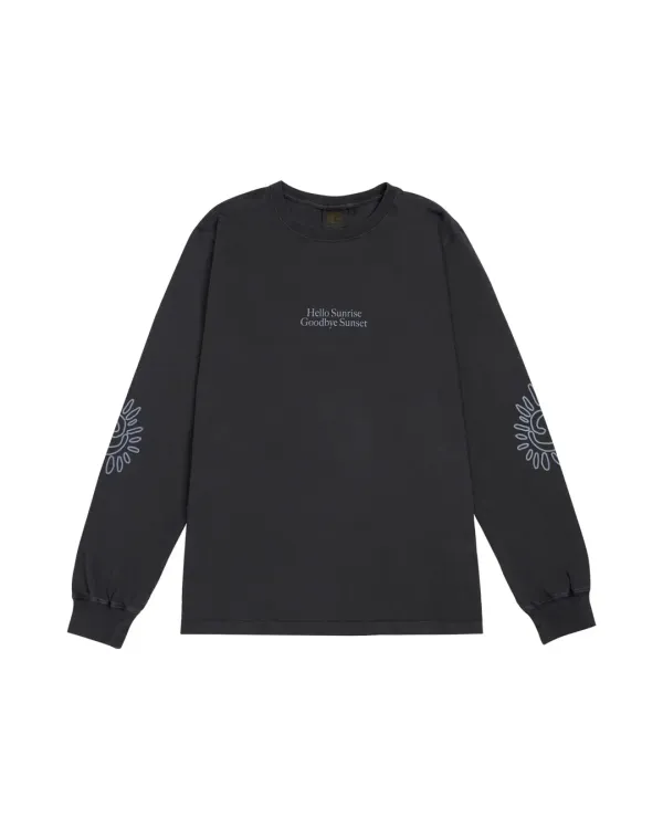 HS x Hank Classic Typo LS Tee_VTG Charcoal