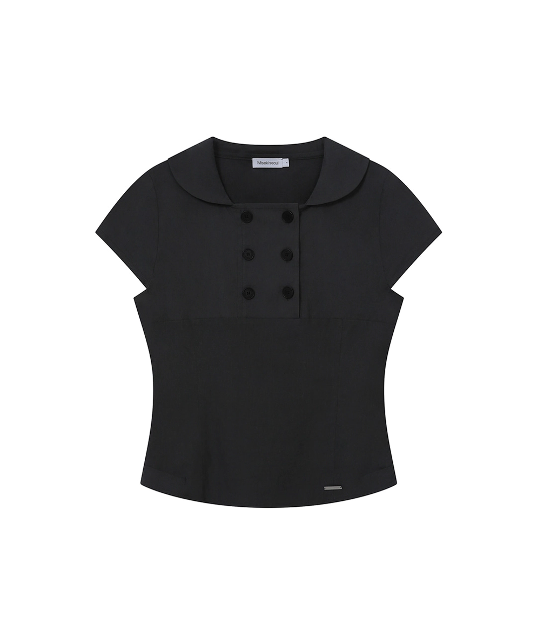 미세키서울 [레이 PICK] Double button shirts top BLACK 상품 이미지 1