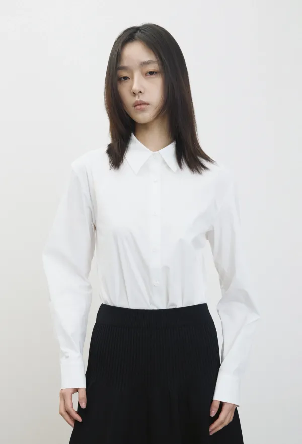 미디움핏 베이직 셔츠 화이트