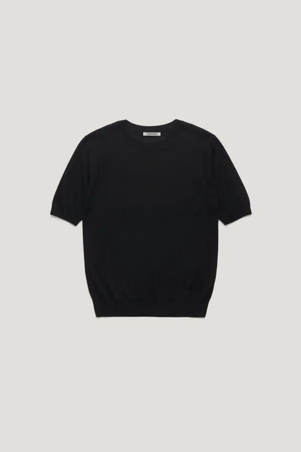 [16GAUGE] TENCEL SILK KNIT_BLACK / ₩108,000