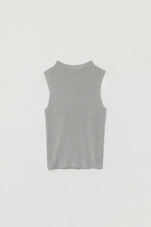 LORAE HALF TURTLENECK SLEEVELESS KNIT_GRAY