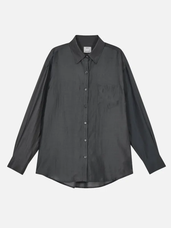 Mist sheer shirt Charcoal gray