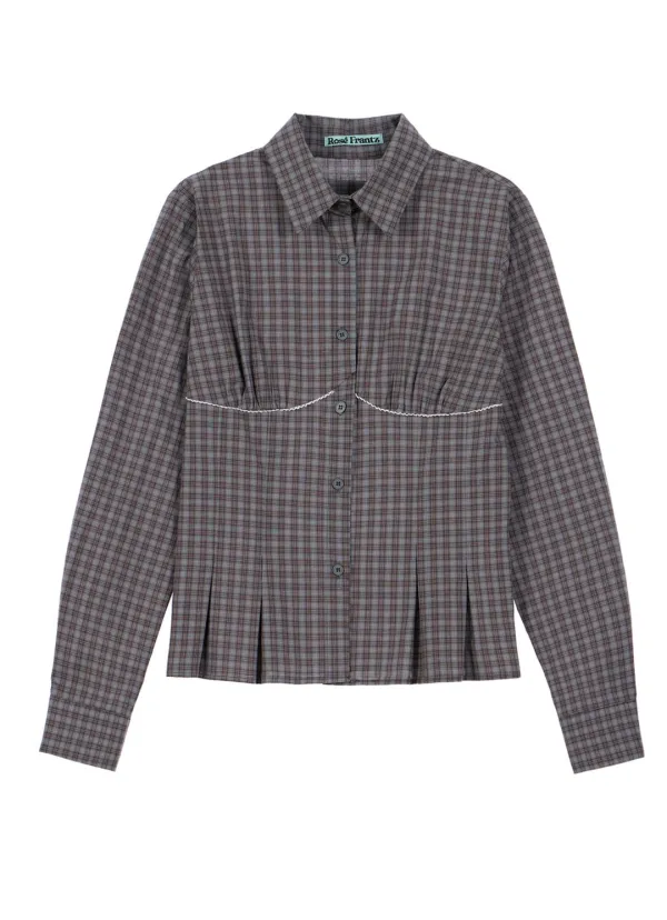 Lace Line Pintuck Shirt [Black]