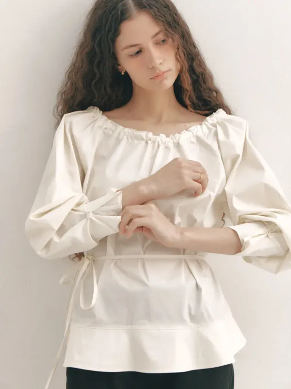 Classy Shirring Blouse(3color)