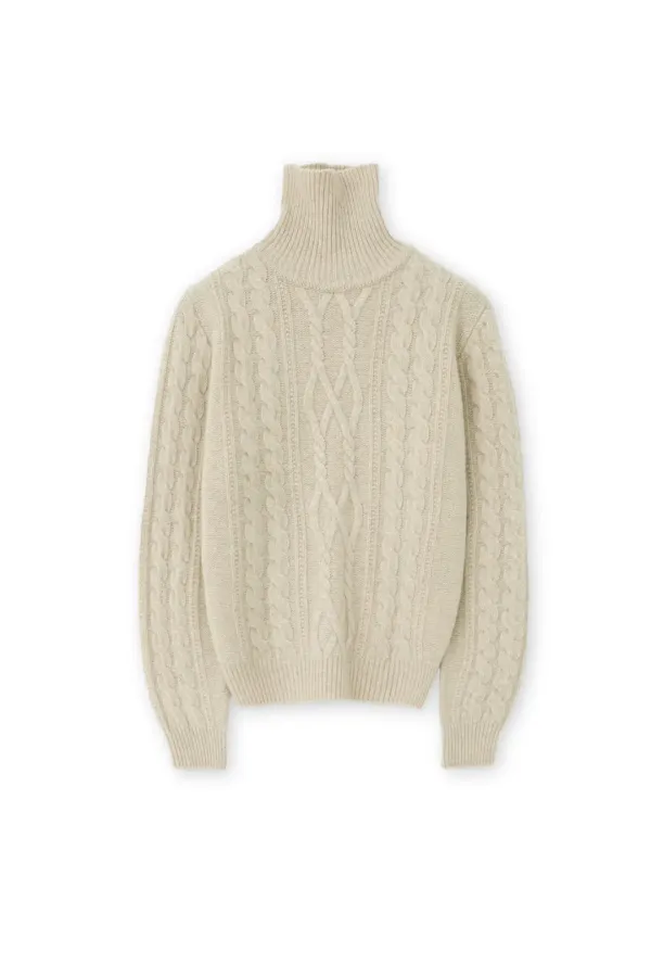 W High Neck Sweater, Ivory