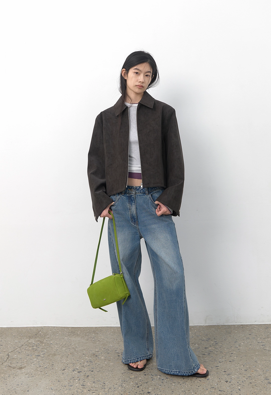 아뜰리에 나인 (JK-3072)ZIP-UP SUEDE LEATHER JACKET 상품 이미지 3
