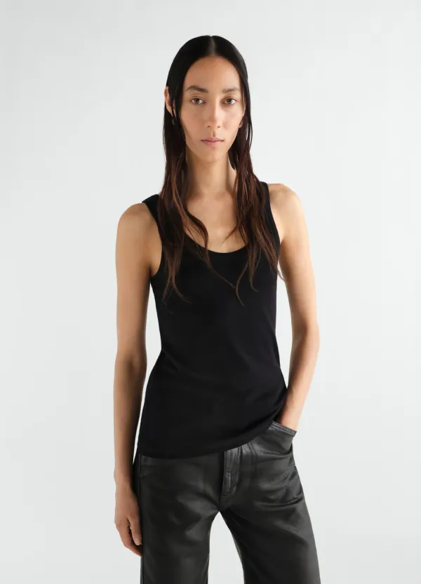 RIB TANK TOP IN JERSEY