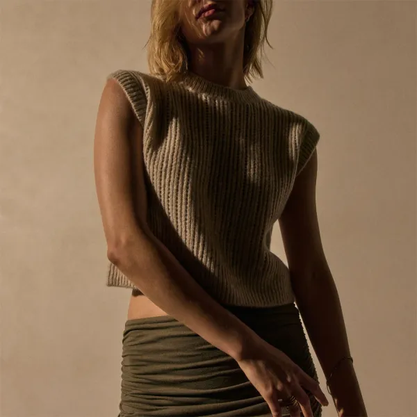 Open Stitch Vest - Alabaster Mix