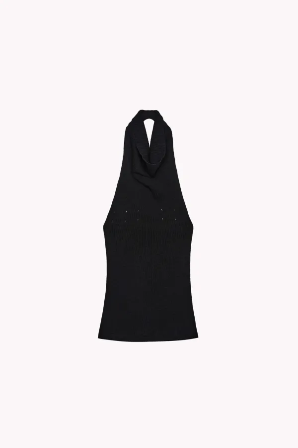 Sien Halter Neck Sleeveless Knit (Black)