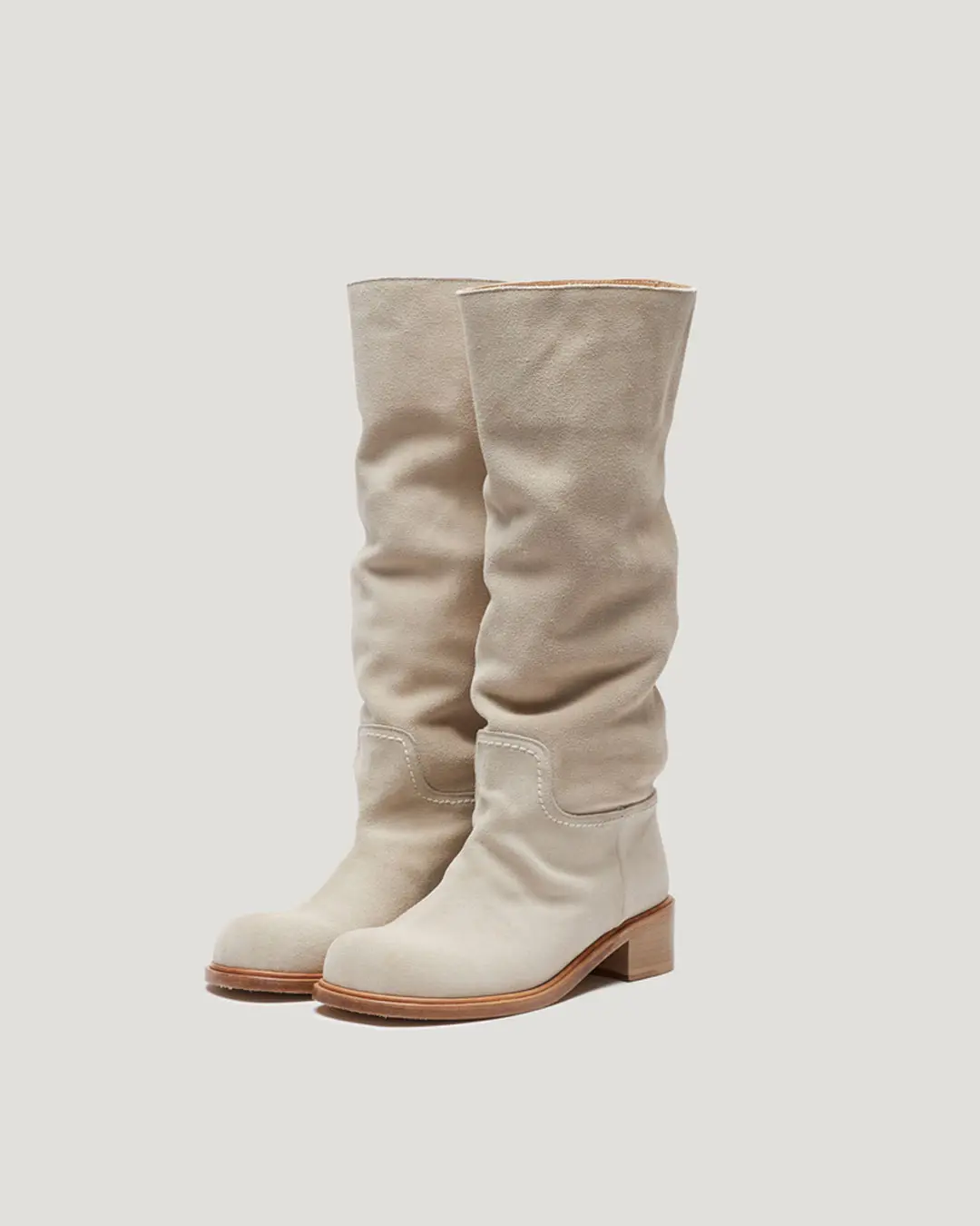 플레따 [Exclusive] flétta Handmade Real Cow Suede Boots_Cream 상품 이미지 1